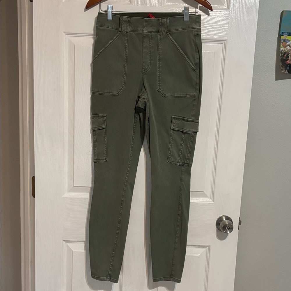 SPANX Olive Green Cargo Skinny Jeans